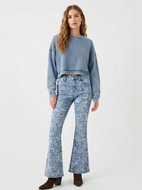 Free People We The Free Dream Lover Printed Flare Jeans – Size 29